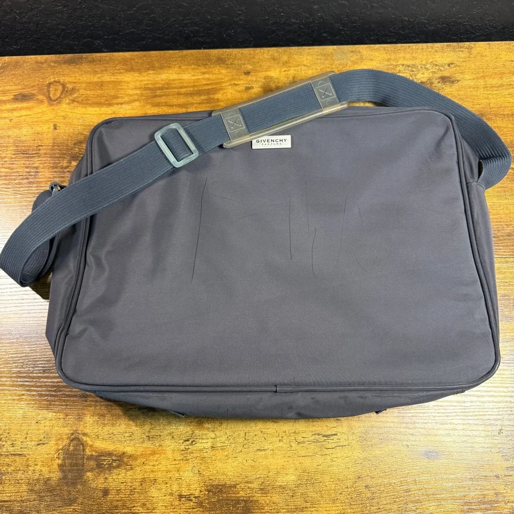 Givenchy‎ Parfums Black Nylon Messenger Laptop Bag Large Unisex